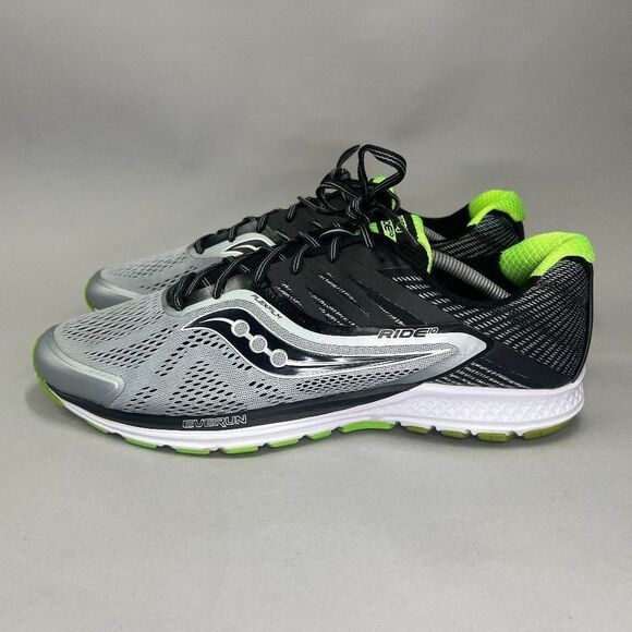 Saucony Ride 10 Running Shoes Mens Size 13 Black Grey Athletic Training Sneakers - Picture 5 of 11